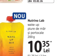 Nutrino Lab wake up piure de măr și portocale 200 g