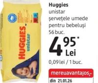Huggies unistar șervețele umede pentru bebeluși 56 buc.