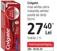 Colgate max white ultra instantly whiter pastă de dinți 50 ml