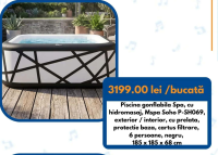 Mspa Soho P-SH069 Piscina gonflabila Spa, cu hidromasaj, exterior / interior, cu prelata, protectie