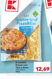 K-CLASSIC Brânză rasă Tilsit și Edam 49% grăsime 250g
