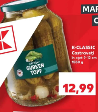 K-CLASSIC Castraveți în oțet 9-12 cm 1550 g
