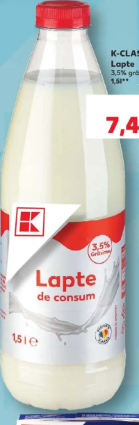 K-Classic Lapte 3,5% grăsime 1,5l