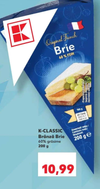 K-CLASSIC Brânză Brie 60% grăsime 200g