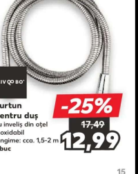 LIV QO BO Furtun pentru duș 1,5-2 m 1 buc