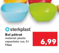 Sterkplast Bol pătrat 5 l