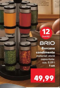 BRIO Borcane condimente 12 bucăți 0.09 l