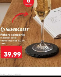 SILVERCREST Pahare șampanie 0.215l 6 bucăți