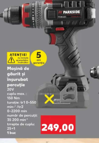 Parkside Mașină de găurit și înșurubat percuție 20V
