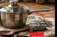 BRIO METALLICA Cratiță cu mâner și capac din sticlă cca. 2.1 l