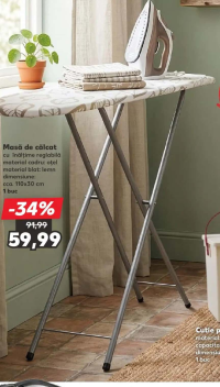 Masă de călcat cu înălțime reglabilă