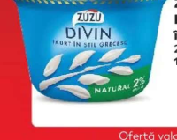 Zuzu Divin Iaurt natural în stil grecesc 2% grăsime 150 g
