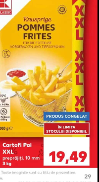 K-Classic Cartofi Pai XXL preprăjiți 10 mm 3 kg