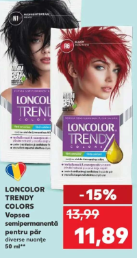 LONCOLOR TRENDY COLORS Vopsea semipermanentă pentru păr diverse nuanțe 50 ml