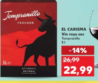 El Carisma Vin roșu sec Tempranillo 3 l