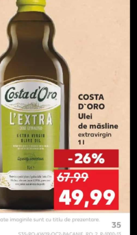 COSTA D'ORO Ulei de măsline extra virgin 1 l