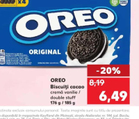Oreo Biscuiți cacao cremă vanilie / double stuff 176 g / 185 g