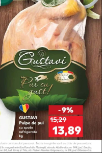 GUSTAVI Pulpe de pui cu spate refrigerate kg