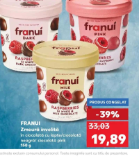Franui Zmeură învelită în ciocolată cu lapte/ciocolată neagră/ ciocolată pink 150 g
