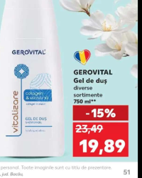 Gerovital Gel de duș diverse sortimente 750 ml