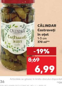 CĂLINDAR Castraveți în oțet 1-3 cm 370 ml