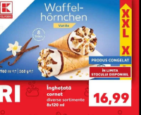 K-Classic Waffel-hörnchen Înghețată cornet diverse sortimente 8x120 ml