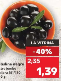 Măsline negre extra jumbo calibru 161/180 100 g