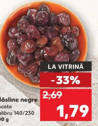 Măsline negre uscate calibru 140/230 100 g