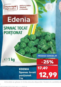 Edenia Spanac tocat porționat 1 kg