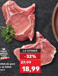 PORCUL ROMÂNESC Cotlet de porc cu os feliat fraged kg