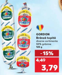 GORDON Brânză topită diverse sortimente 50% grăsime 125 g