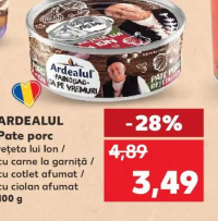 ARDEALUL Pate porc rețeta lui Ion / cu carne la garniță / cu cotlet afumat / cu ciolan afumat 100 g