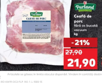 Purland Ceafă de porc fără os bucată vacuum kg