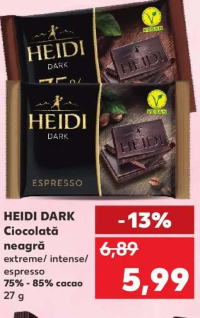 Heidi Dark Ciocolată neagră extreme / intense / espresso 27 g