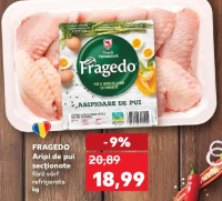 FRAGEDO Aripi de pui secționate fără vârf refrigerate kg