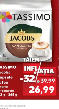 TASSIMO Jacobs Capsule cafea diverse sortimente 112 g - 268 g