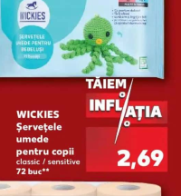 WICKIES Șervețele umede pentru copii classic / sensitive 72 buc