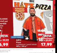 HÂTZ Pizza cu pepperoni / șuncă / brânză 480g - 520g