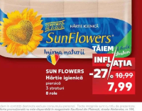 SUN FLOWERS Hârtie igienică piersică 3 straturi 8 role
