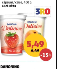 Danone Mix Delicios căpșuni / caise, 400g