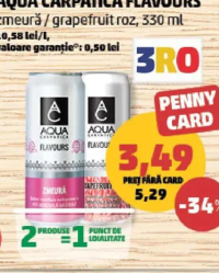 Aqua Carpatica Flavours zmeură / grapefruit roz, 330 ml