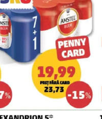 Amstel Bere Blondă 5% alcool, 7+1, 8x330 ml