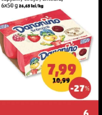 Danonino căpșuni / cireșe / zmeură, 6x50g