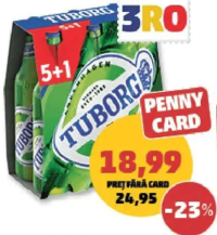 Tuborg Bere Blondă 5% alcool, 5+1, 6x330 ml
