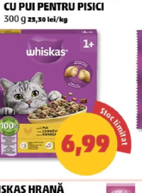 Whiskas Hrană uscată cu pui pentru pisici 300 g