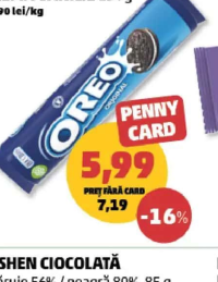Oreo Biscuiți cacao cremă vanilie 154g