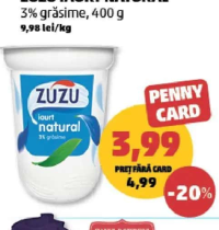 Zuzu Iaurt Natural 3% grăsime, 400g