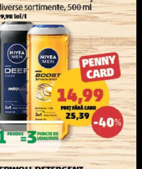 Nivea Men Gel de Duș diverse sortimente, 500 ml