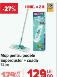 Leifheit Mop pentru podele Superduster + coadă 33 cm