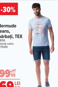 TEX Bermude jeans, bărbați, 38/50, diverse culori, 1275355